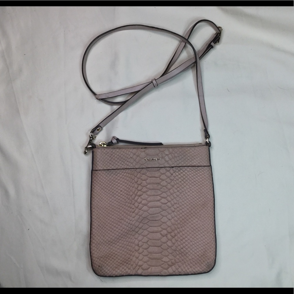 Coach Snake Embossed Leather Crossbody Swingpack